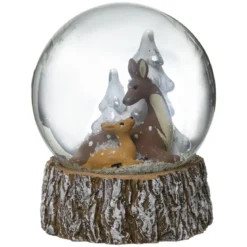 BOULE NEIGE BICHE FAON 8CM