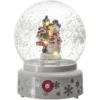 BOULE NEIGE MUSICALE LED BONHOMME NEIGE BLANC 13X18CM