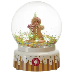 BOULE NEIGE MUSICALE LED PAIN EPICE 13X18CM