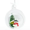BOULE NOEL BONHOMME NEIGE ET SAPIN D.8CM
