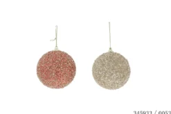 BOULE NOEL COPPER OR ROSE 8CM