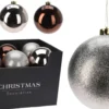 BOULE NOEL D.14CM AMBRE ARGENT