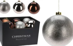 BOULE NOEL D.14CM AMBRE ARGENT