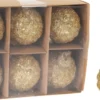 BOULE NOEL D.8CM PERLES DORE