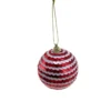 BOULE NOEL D.6.5CM ROUGE ET BLANC