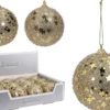 BOULE NOEL 80MM PAILLETE DORE