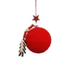 BOULE NOEL PAILETTES VELOURS ROUGE