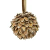 BOULE NOEL PETALES EN BOIS PAILLETTES D6.5CM