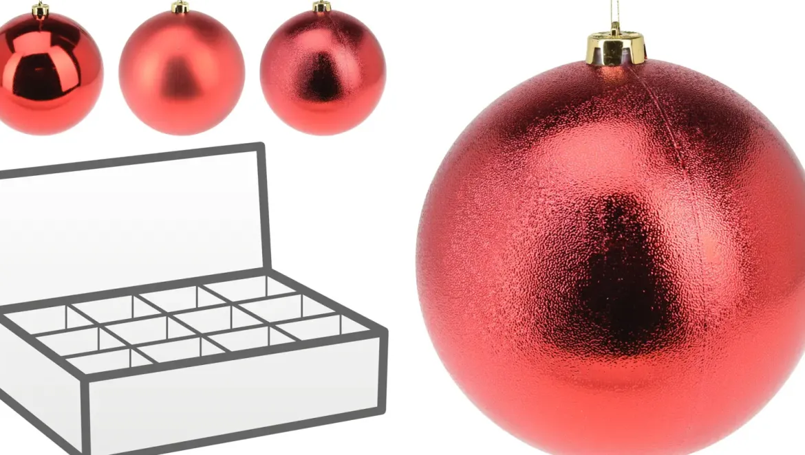 BOULE NOEL ROUGE D.14CM
