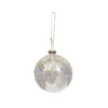 BOULE NOEL VERRE ARC EN CIEL FEUILLE DOREE