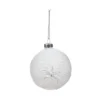 BOULE NOEL VERRE ORNEMENT FLOCON ARGENTE