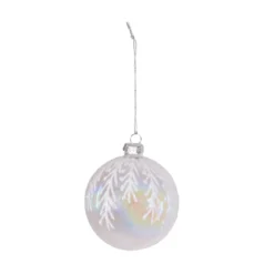 BOULE NOEL VERRE REFLET DECO ARGENTE D.8CM