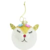 BOULE NOEL VERRE RENNE DORE D.8CM