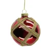 BOULE NOEL VERRE ROUGE VENISE D. 8CM
