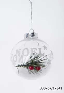 BOULE PLASTIQUE NOEL 8CM