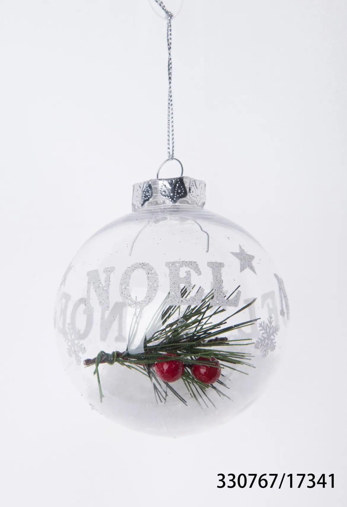 BOULE PLASTIQUE NOEL 8CM