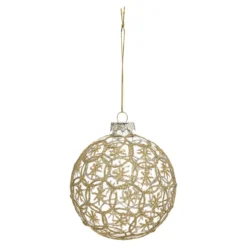 BOULE RONDS ET ETOILES VERRE 10CM