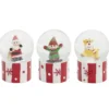 BOULES A NEIGE LUTIN PERE NOEL OU RENNE 4.5CM