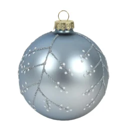BOULE VERRE BLEUE BRANCHES COTON