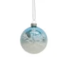 BOULE VERRE BLEUE GROS FLOCON BLANC