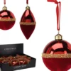 BOULE VERRE ROUGE VELOURS D.8CM