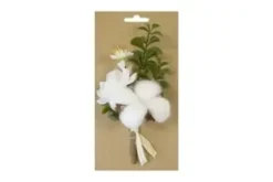 BOUQUET DE COTON CERISIER ET BUIS SUR CARTE BLANC