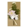 BOUQUET DE COTON CERISIER ET BUIS SUR CARTE ROSE
