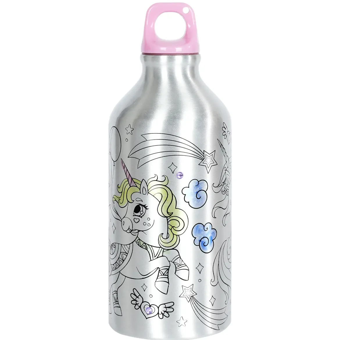 BOUTEILLE DE TRANSPORT A COLORIER LICORNE 55CL