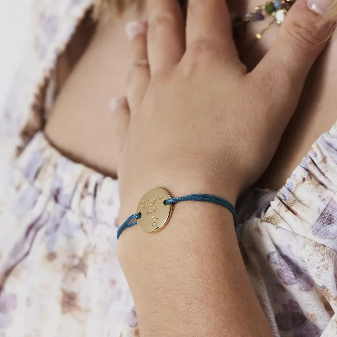 BRACELET CORDON GRAVE MERCI POUR CETTE ANNEE