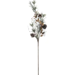 BRANCHE BAIES ET BOULES DE COTON H.78CM