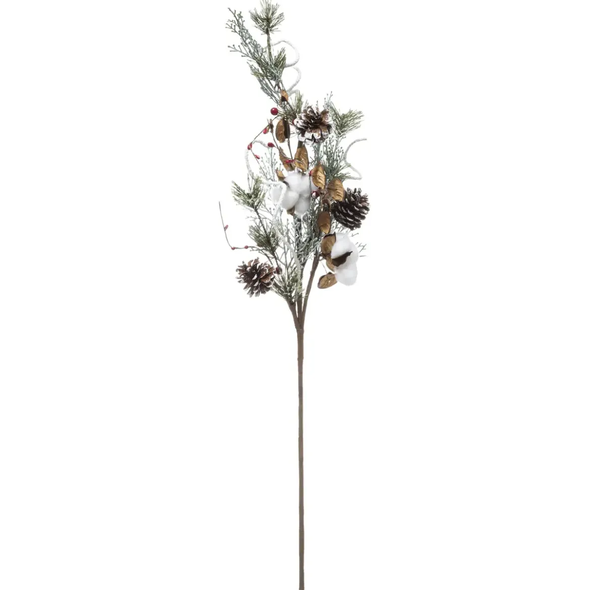 BRANCHE BAIES ET BOULES DE COTON H.78CM