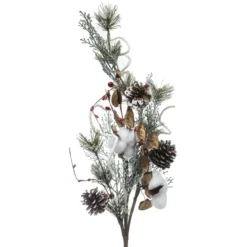 BRANCHE BAIES ET BOULES DE COTON H.78CM