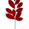 BRANCHE FEUILLAGE VELOURS 10 FEUILLES H.65CM ROUGE