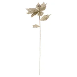 BRANCHE POINSETTIA DORE PAILLETTE 75CM
