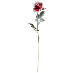 BRANCHE ROSE ROUGE ENNEIGEE H.62CM