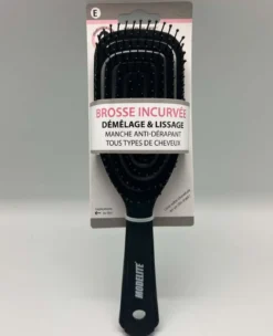 BROSSE COURBEE PICOTS PERLES NOIR MAT