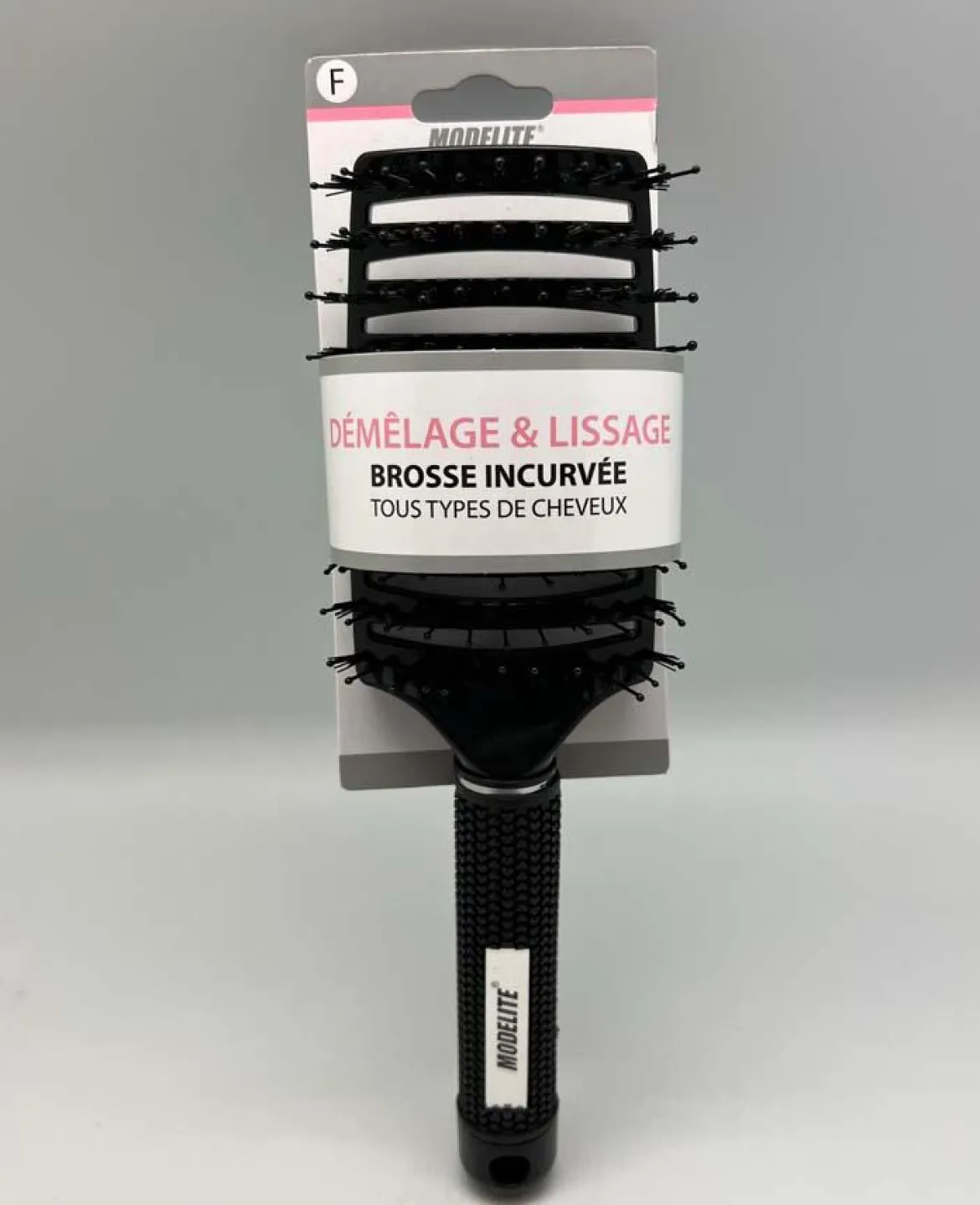 BROSSE COURBEE RECTANGULAIRE PICOT MIXTES NOIR