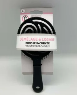 BROSSE COURBEE RONDE PICOTS PERLES NOIR