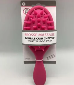 BROSSE OVALE PICOTS SILICONE ROSE