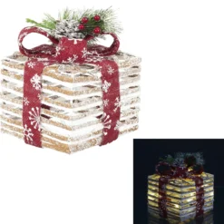 CADEAU LUMINEUX DORE H.15CM