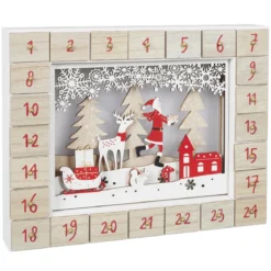CALENDRIER DE L AVENT AVEC LED 35X27CM