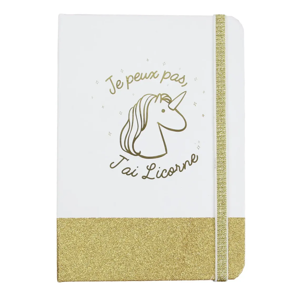 CARNET DE NOTES PAILLETTES LICORNE 21X15CM