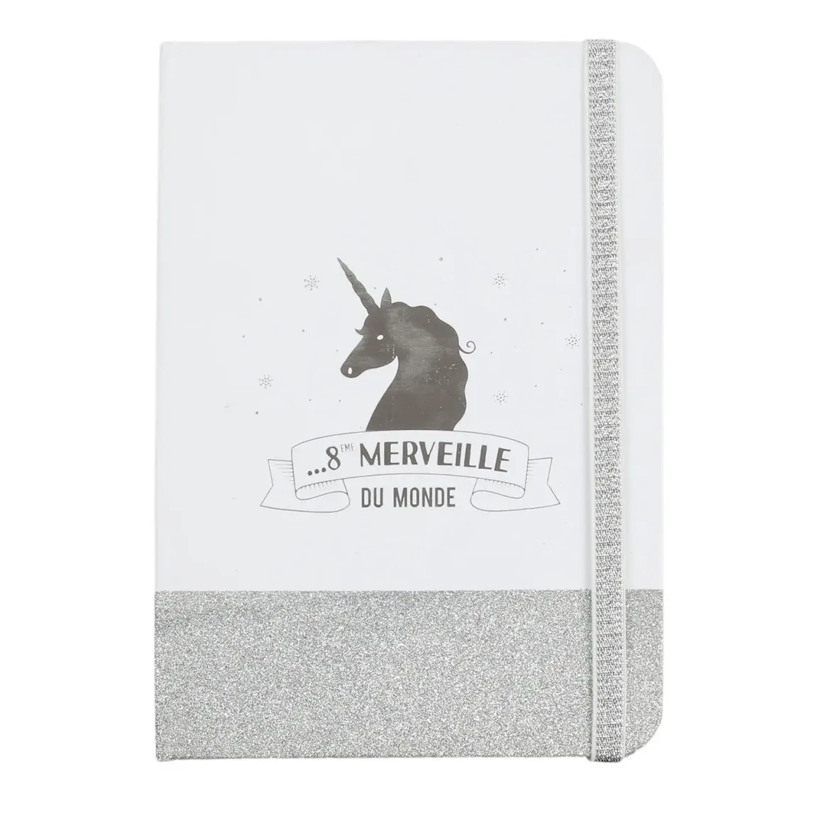 CARNET DE NOTES PAILLETTES LICORNE 21X15CM