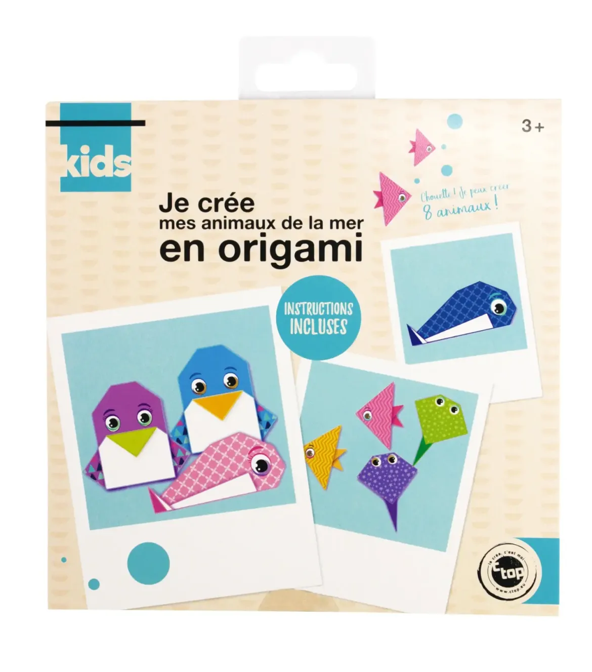 CARNET ORIGAMI 15.2 X 15.2 CM LES ANIMAUX DE MER X 16F