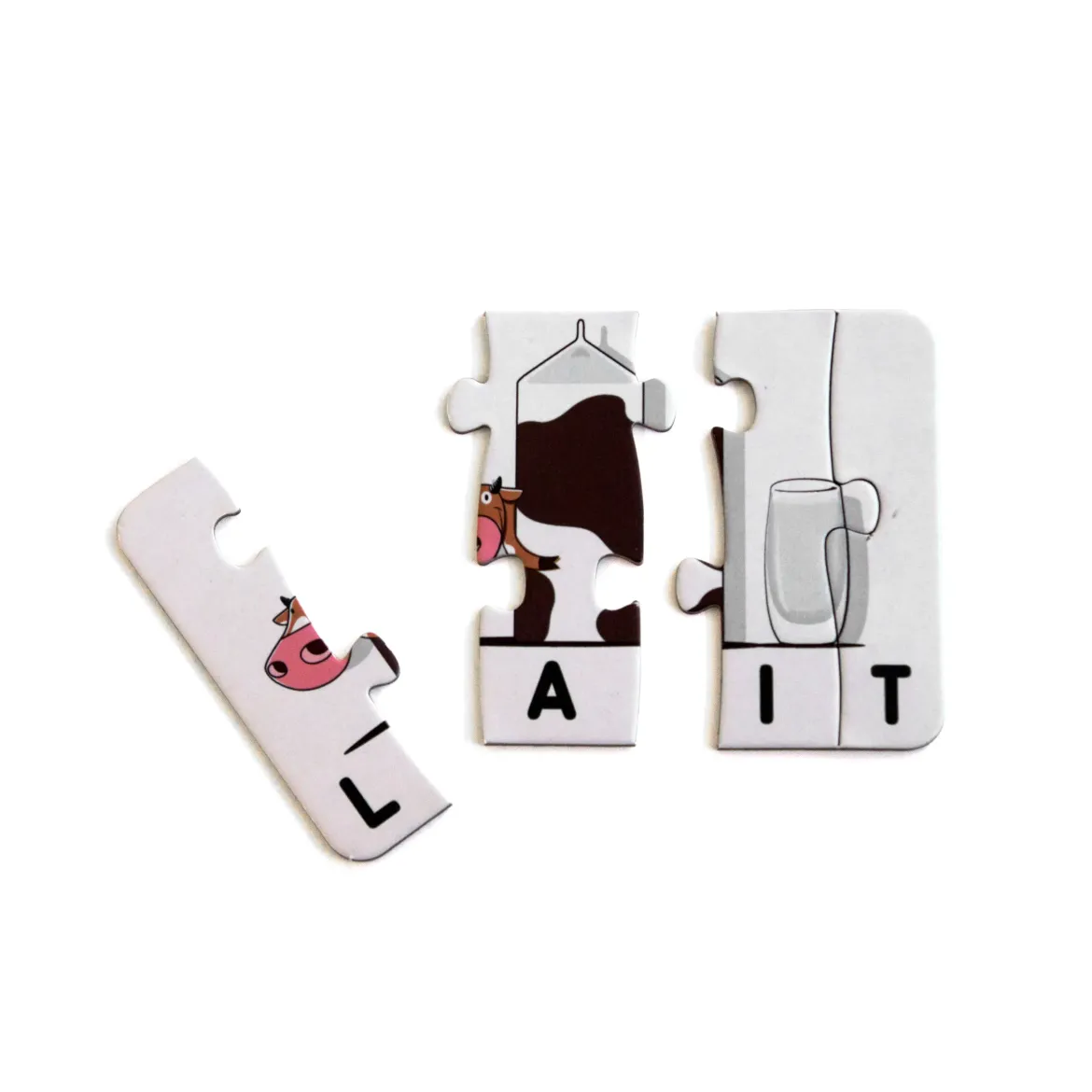 CARTE PUZZLE MOTS 9X10CM BLANC X12 PIECES