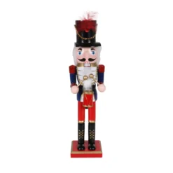 CASSE NOISETTES TAMBOUR BLEU ET ROUGE H.38CM