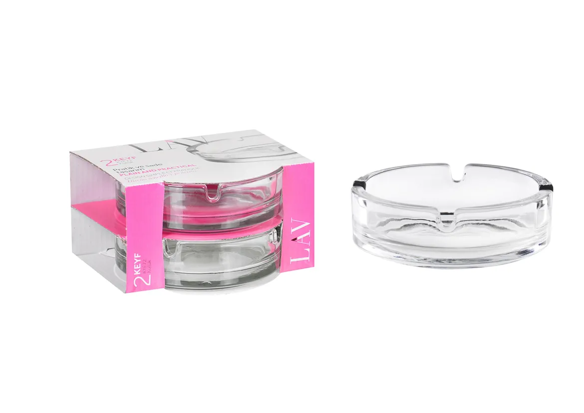2 CENDRIERS VERRE 10.6CM