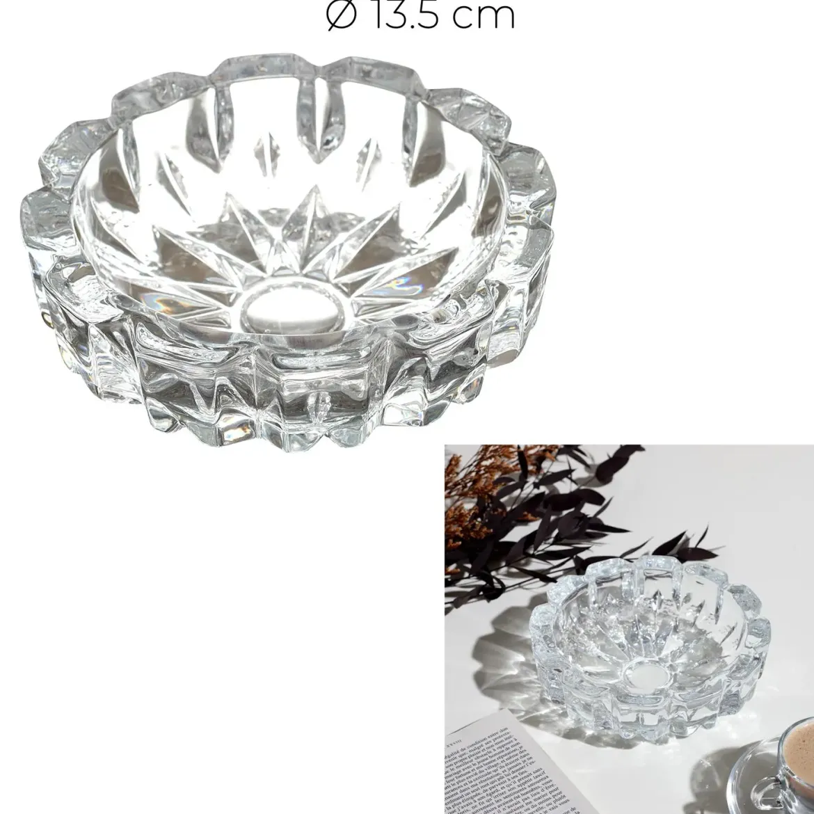 CENDRIER VERRE D.13.5CM