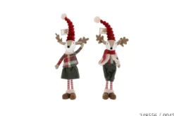 CERF DEBOUT 13X9X5CM FILLE ET GARCON VERT