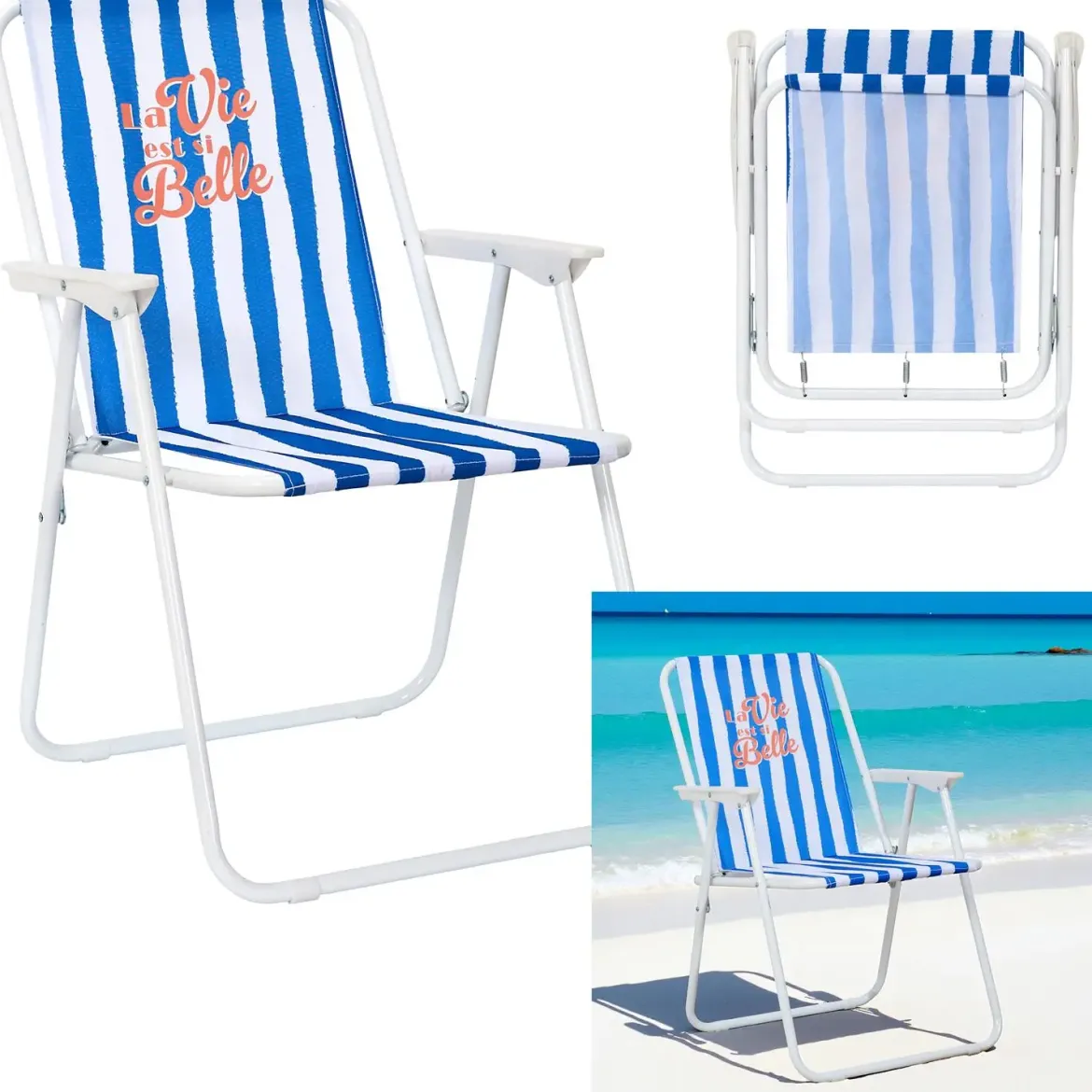 CHAISE PLIANTE DOLCE VITA BLEU